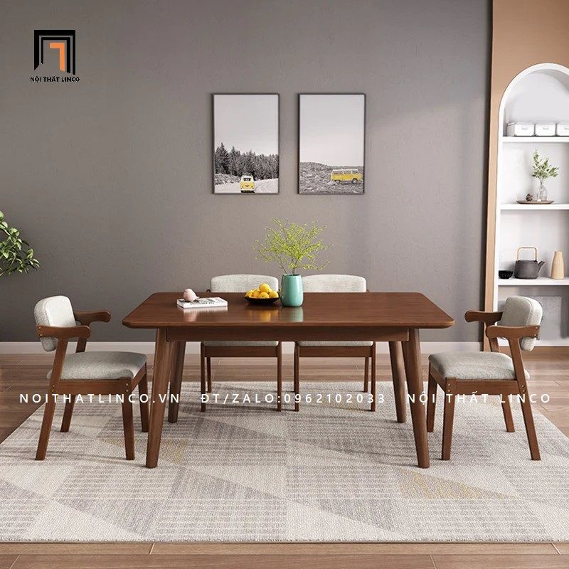 Bộ bàn ăn 4 ghế gia đình 46-KH4-G43-B108 giá rẻ bàn 1m2
