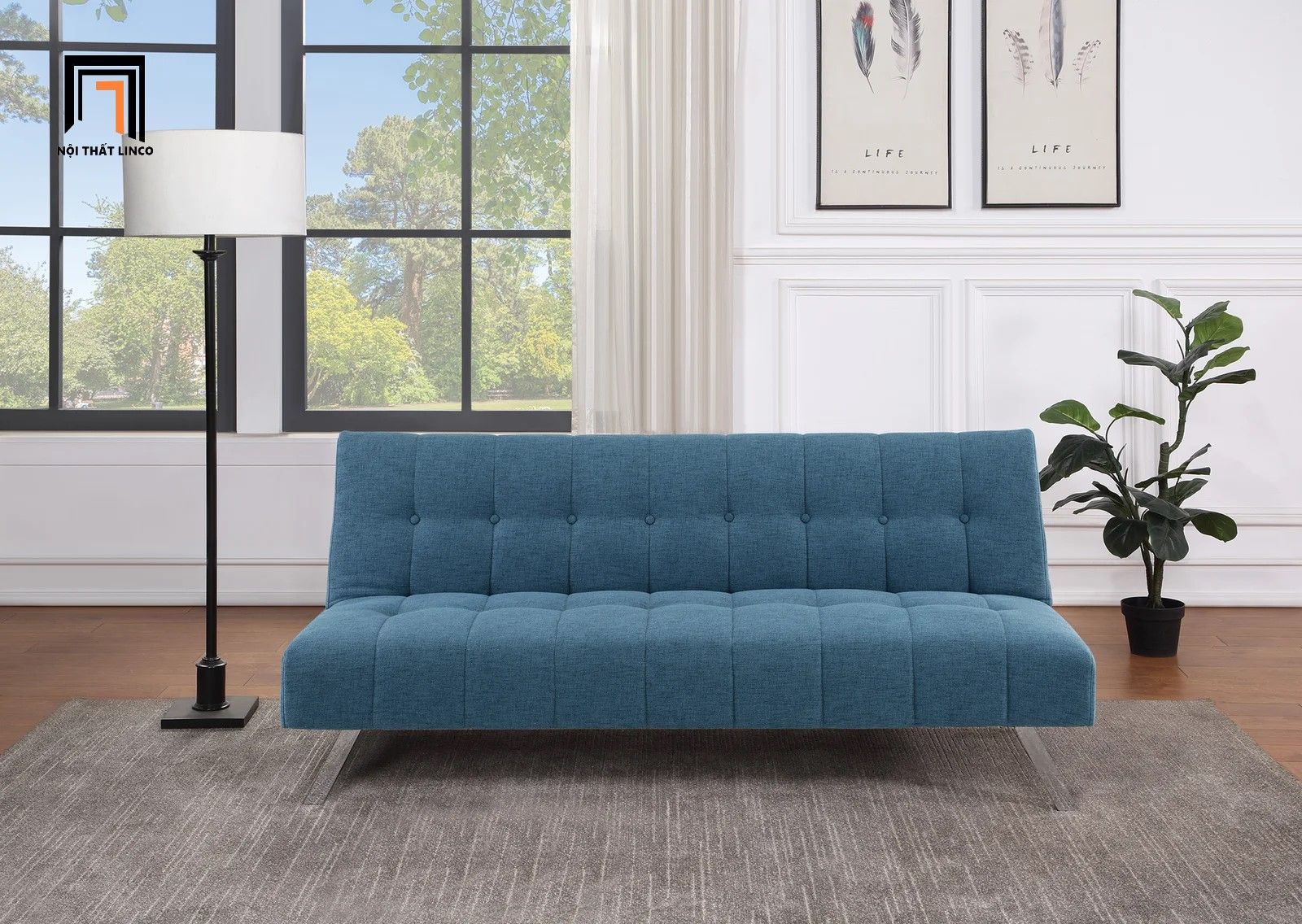 Ghế sofa giường nhỏ xinh GB91 Sawyer vải nỉ dài 1m7