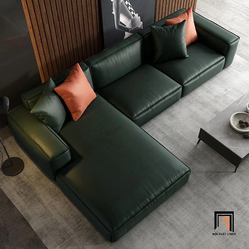 Bộ ghế sofa góc cao cấp GT105 Perry da giả 2m75 x 1m7