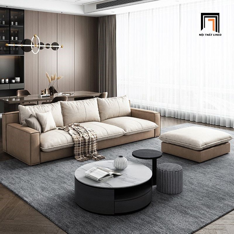Bộ ghế sofa băng sang trọng BT300 Olive dài 2m2 da công nghiệp