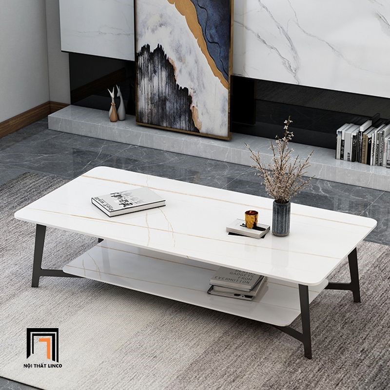 Bàn trà mặt đá 2 tầng BSF4 Lenge 1m2 x 50 kiểu dáng sang trọng