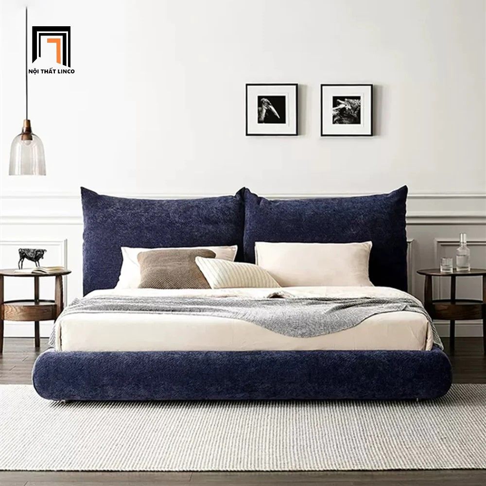 Giường ngủ nhỏ cho căn hộ chung cư GN42 Tory màu xanh đậm