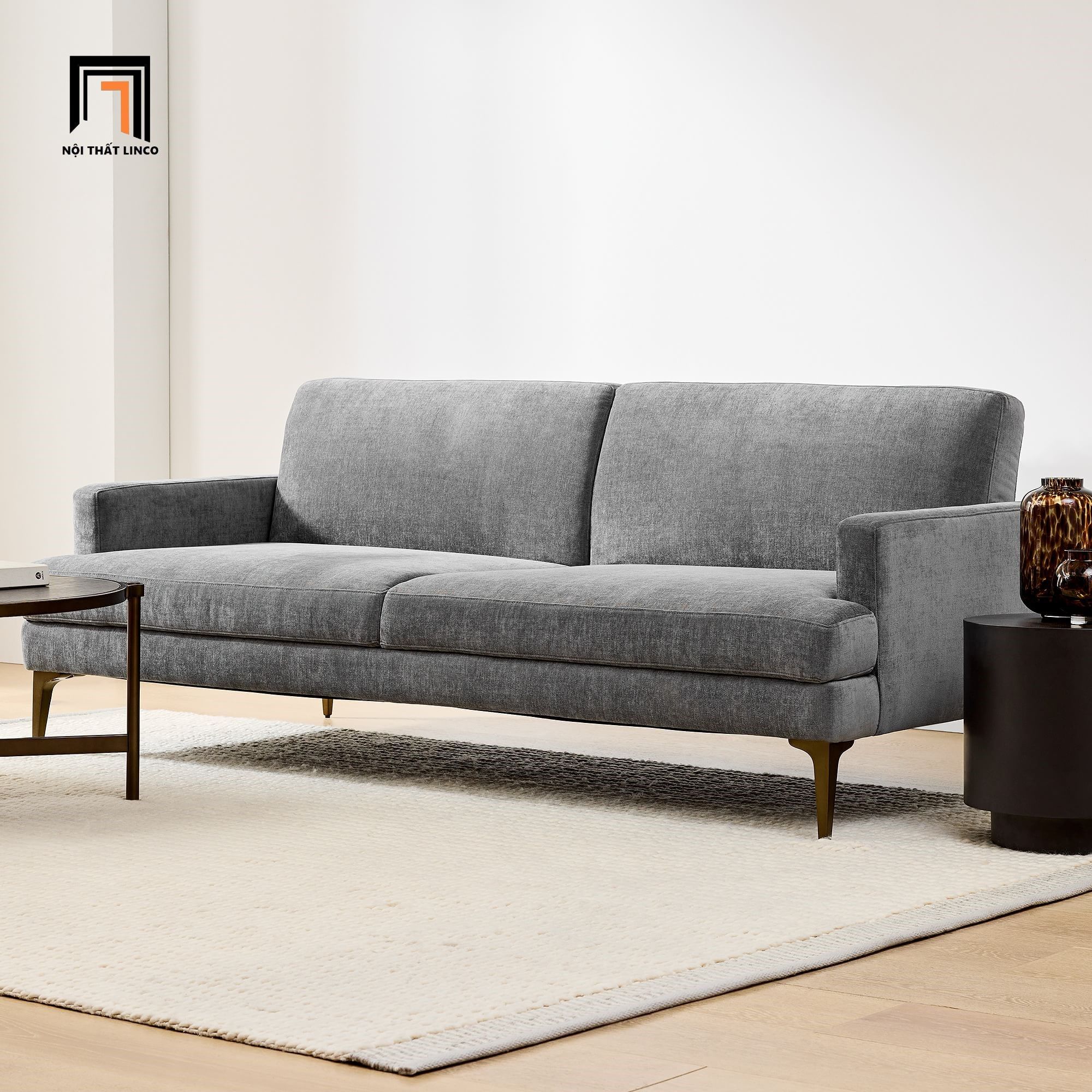 Ghế sofa giường nằm GB12 Andes 2m màu xám lông chuột