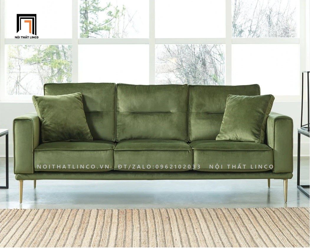Ghế sofa băng sang trọng dài 2m BT115 vải nhung đẹp