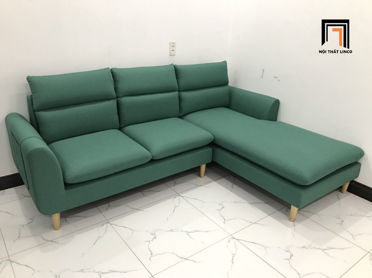 Ghế sofa góc chữ L giá rẻ 2m2 x 1m6 cho chung cư xĩnh xắn
