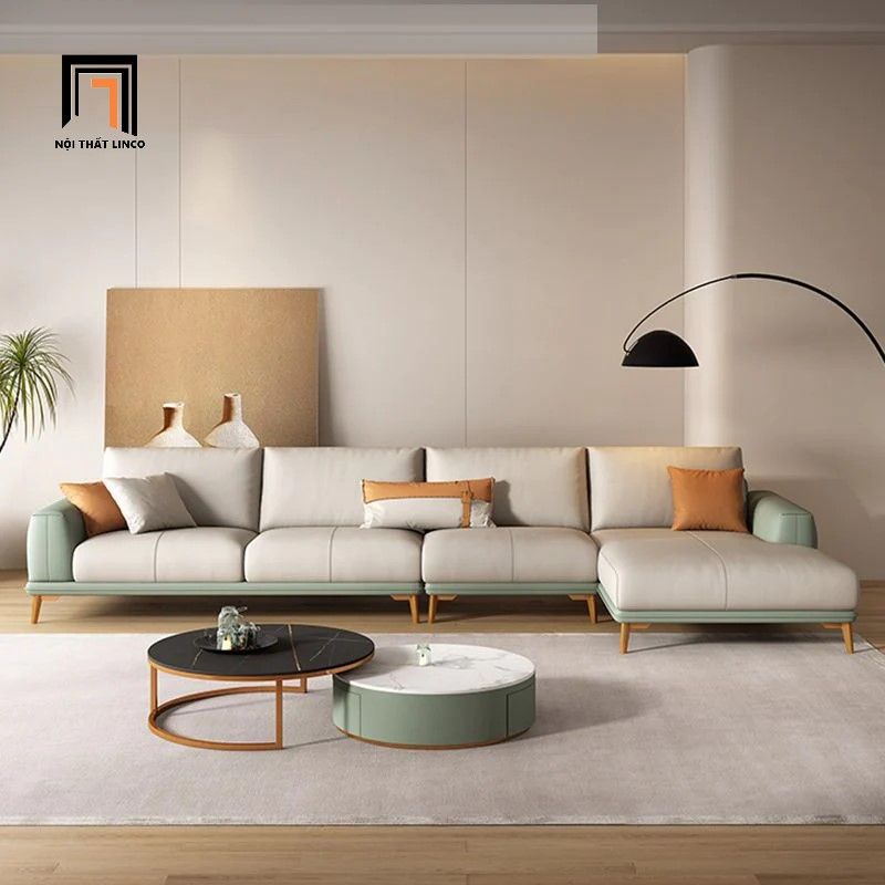 Bộ ghế sofa góc L không gian lớn GT174 Atonio 3m x 1m6 sang trọng