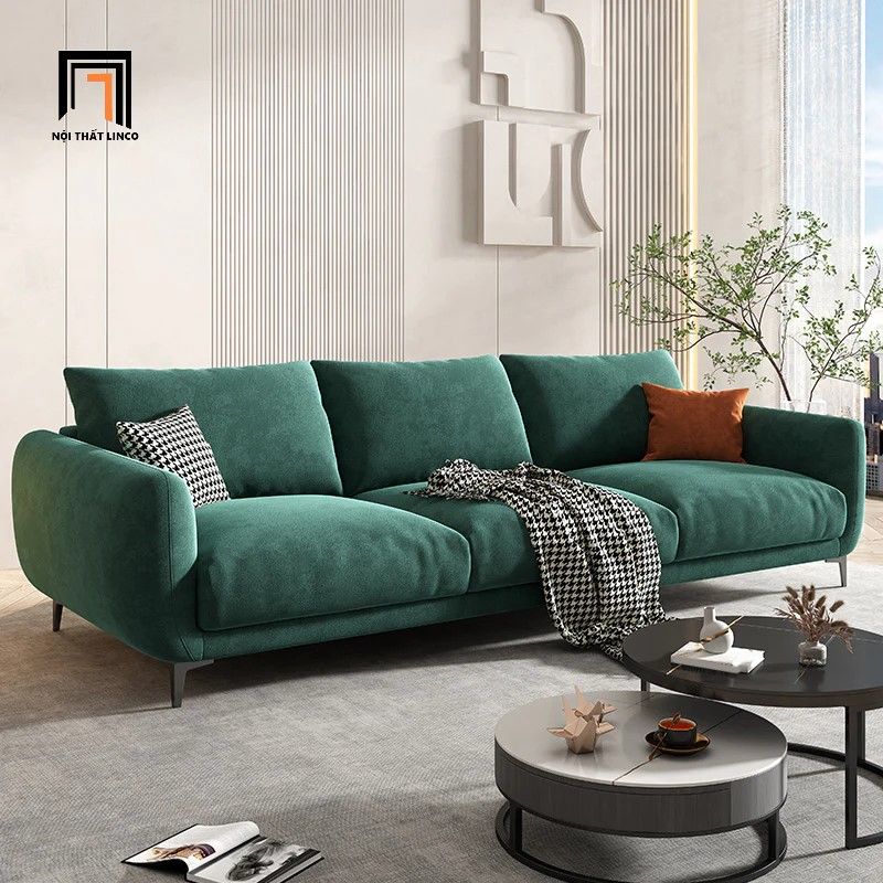 Ghế sofa băng dài 2m1 BT272 Sydney vải nỉ nhung hiện đại