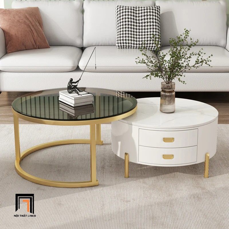 Cặp bàn tròn sofa phòng khách BSF3 Como căn hộ chung cư