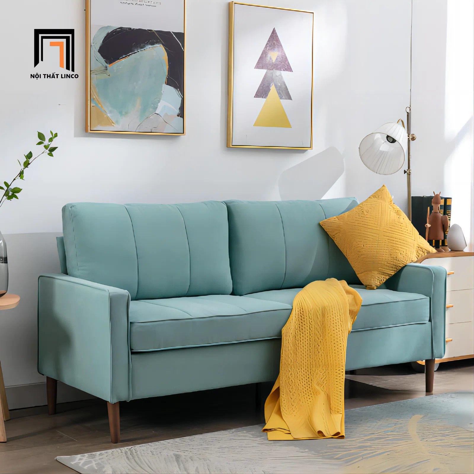 Ghế sofa băng nỉ giá rẻ BT242 Ashtan cho nhà nhỏ xám đậm