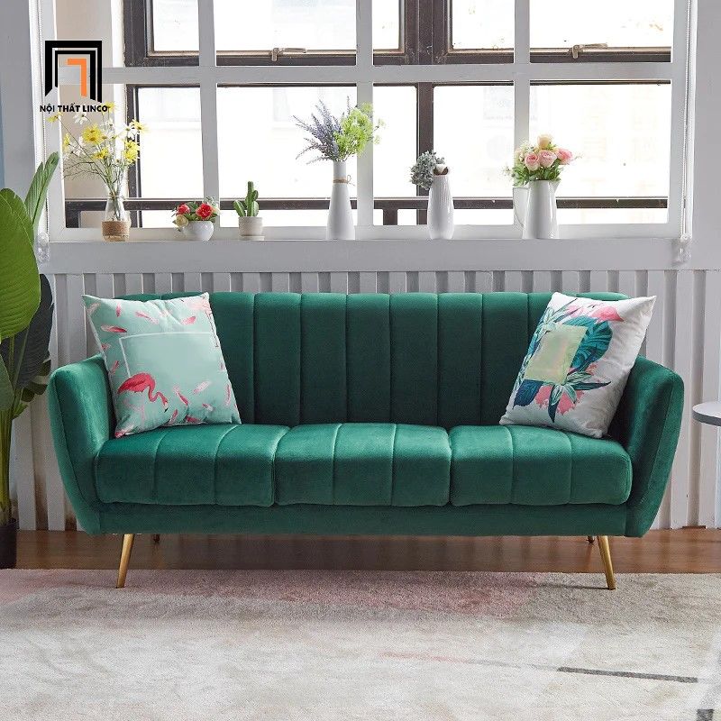 Bộ ghế sofa cho các shop tiệm KT100 Calmon giá rẻ vải nhung