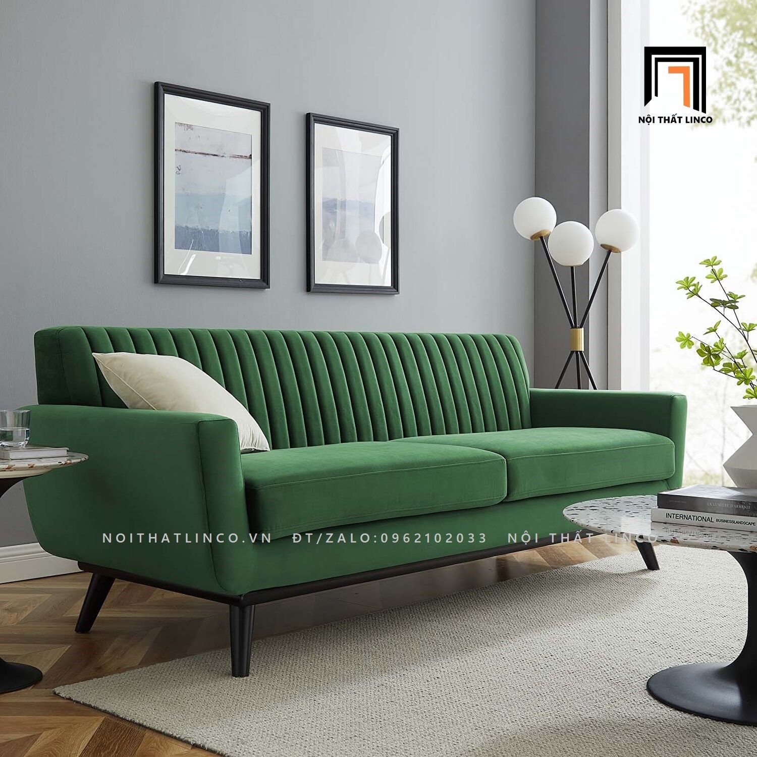 Ghế sofa băng chia múi BT108 Engage 2m vải nhung