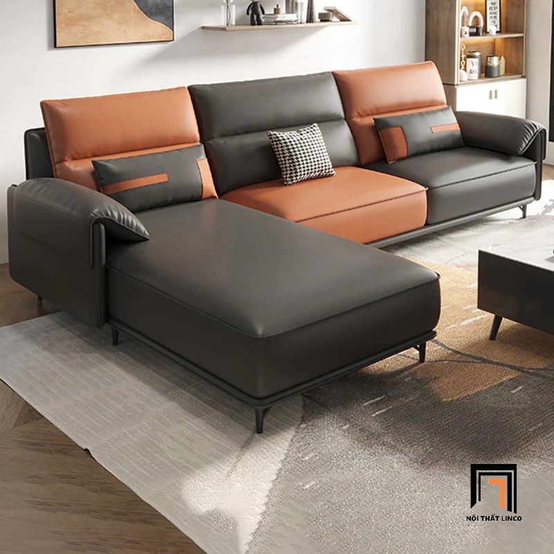 Bộ ghế sofa băng dài 2m2 BT259 Waco phối màu da Pu