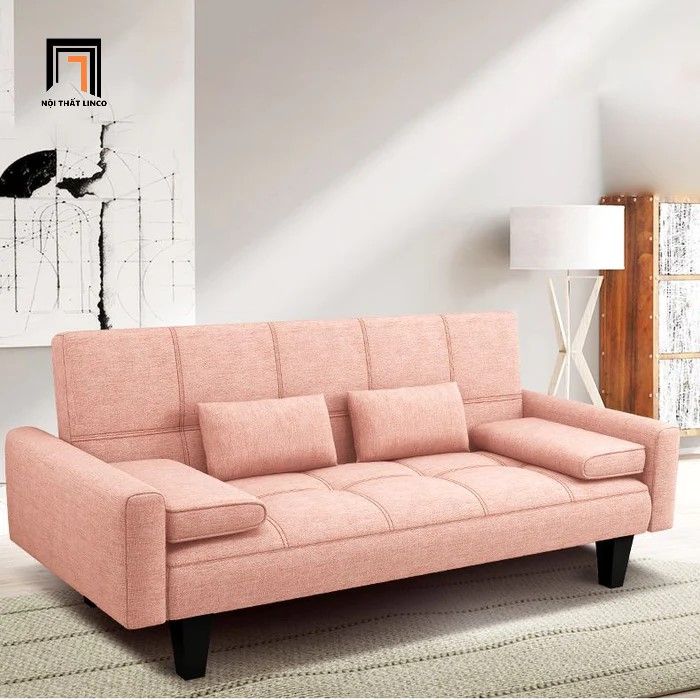 Ghế sofa giường nằm dài 1m9 màu hồng phấn GB59 Sheridan