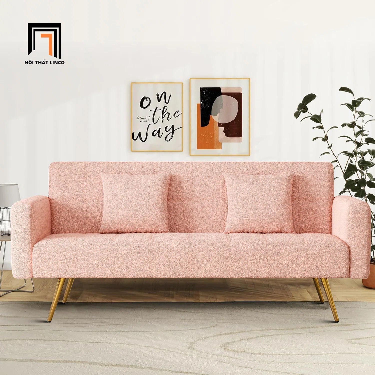 Ghế sofa giường nằm xinh xắn GB92 Zamyla dài 2m cho shop tiệm
