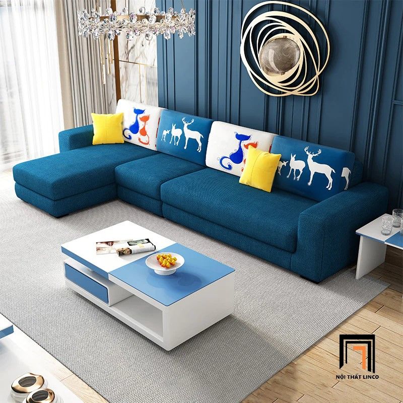Bộ ghế sofa góc gia đình vải nỉ GT193 Obidos 3m x 1m6 giá rẻ