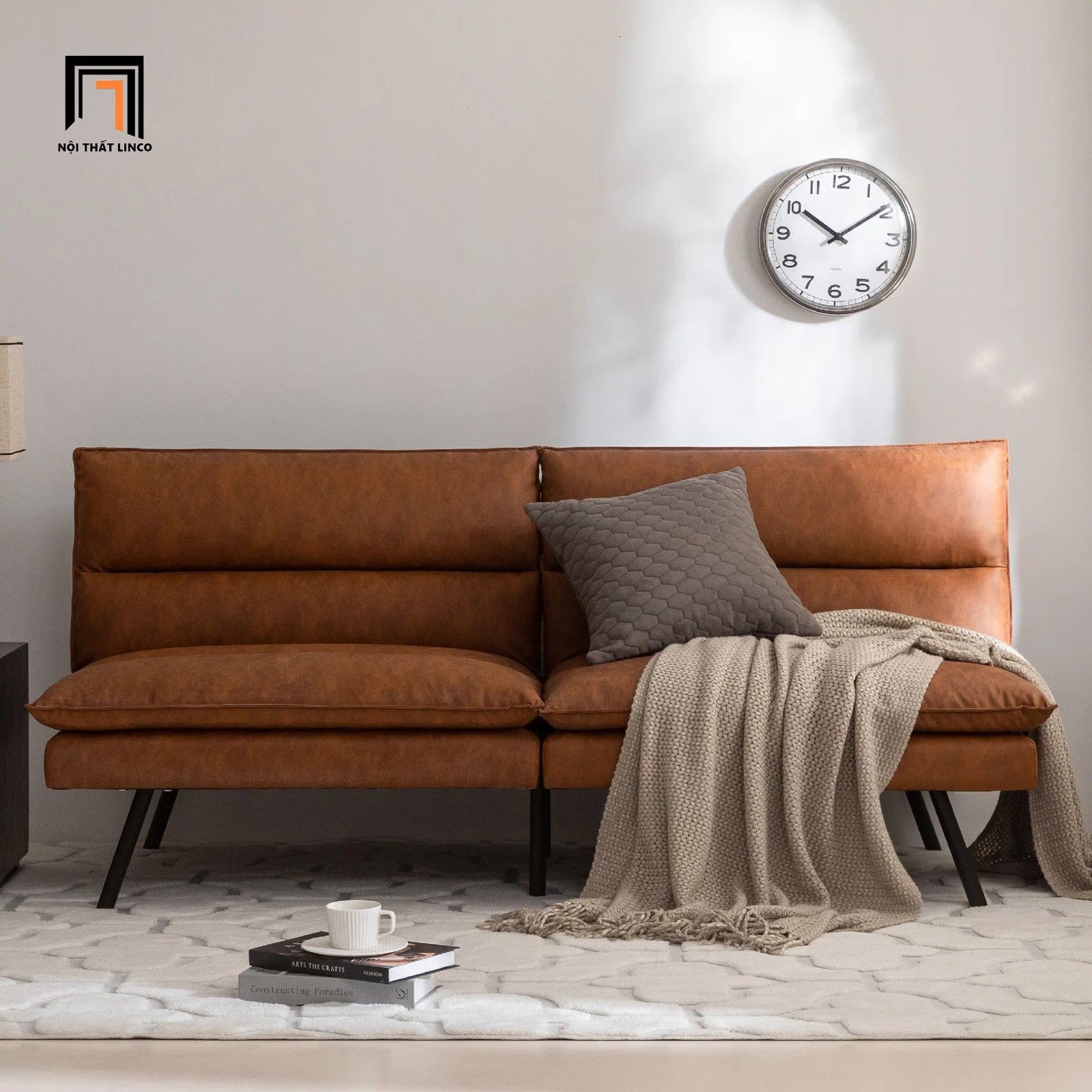 Ghế sofa nhỏ gọn bật giường nằm GB37 Twin 1m8 da simili