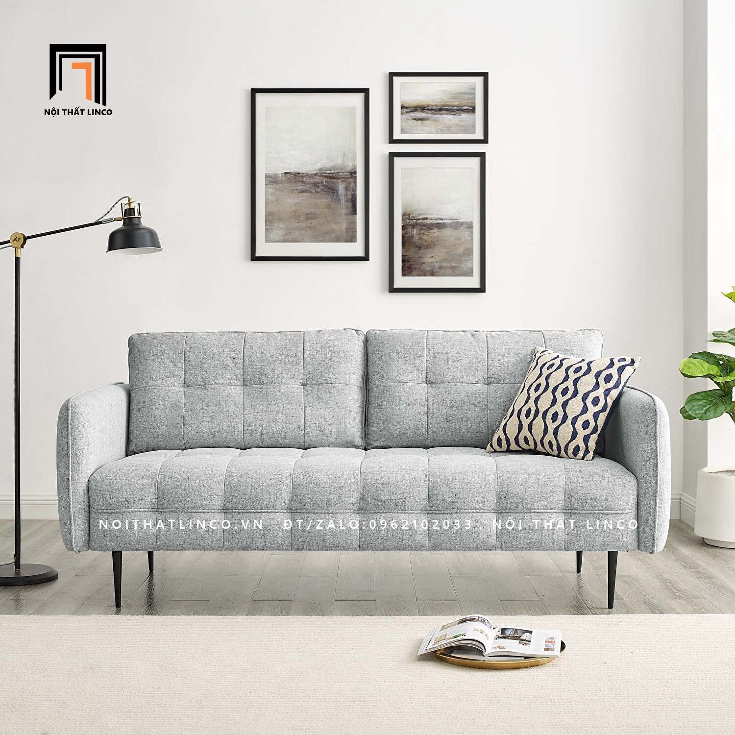 Ghế sofa băng giá rẻ BT98 Cameron dài 1m9 chân inox