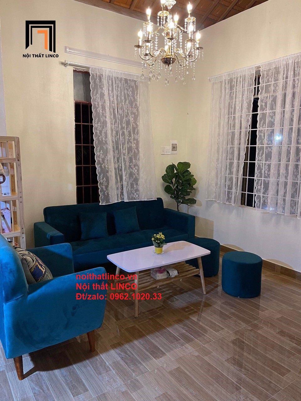 Bộ ghế salon sopha giường 2m màu xanh lá cây giá rẻ