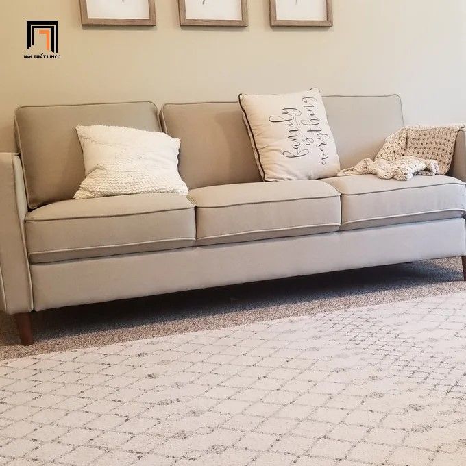 Ghế sofa băng 3 nệm ngồi BT201 Hana dài 2m xám lông chuột