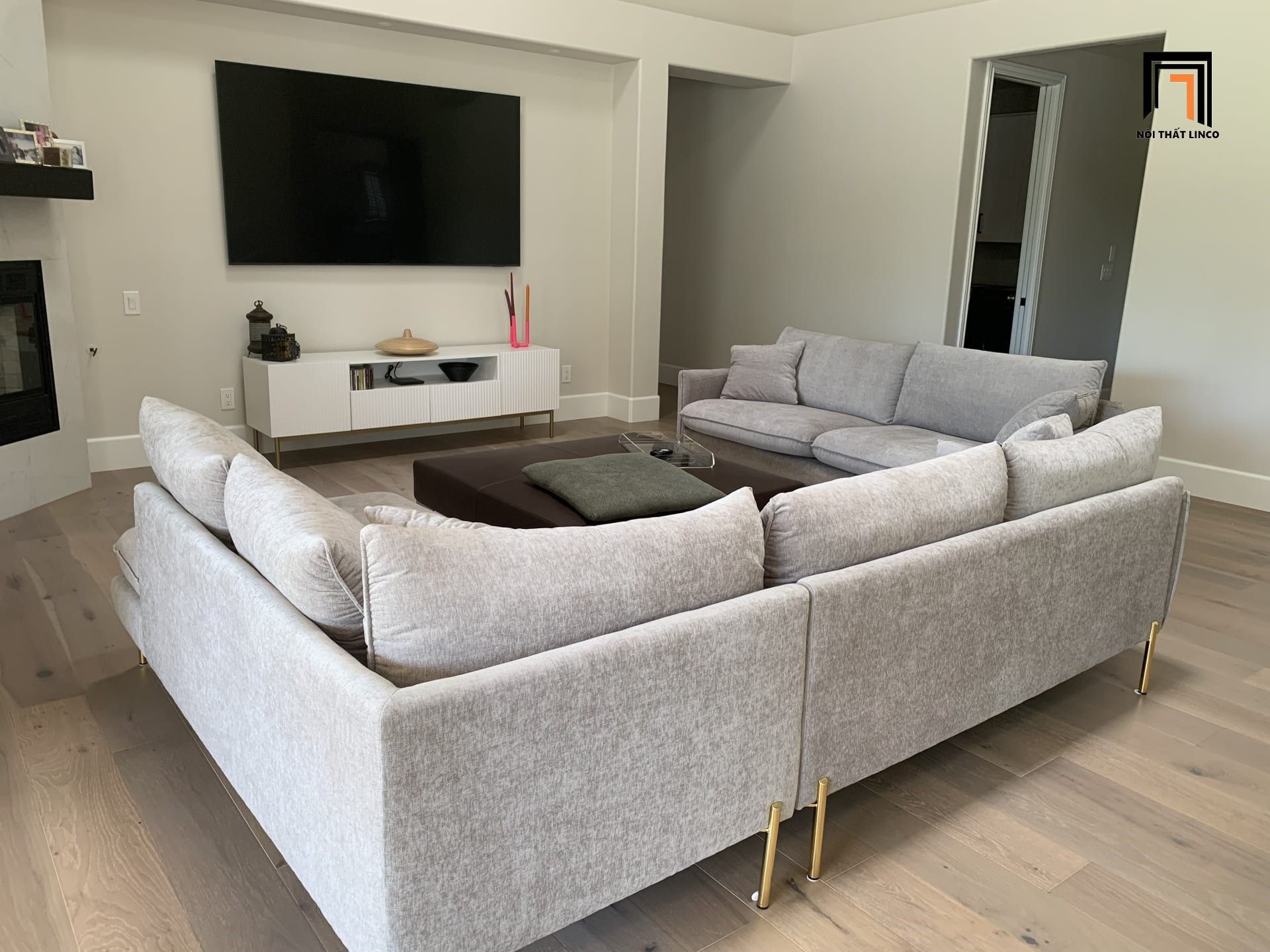 Ghế sofa băng vải nỉ màu xám đậm BT326 Verona dài 1m9 giá rẻ