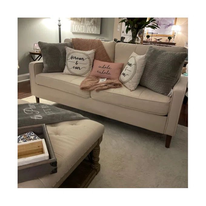 Ghế sofa băng nỉ giá rẻ BT242 Ashtan cho nhà nhỏ xám đậm