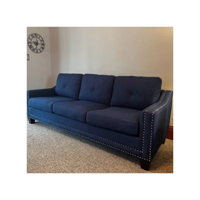 Ghế sofa băng 3 nệm ngồi BT166 Lugent 2m màu xám đen