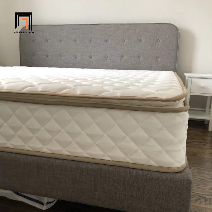 Giường ngủ bọc vải giá rẻ GN2 Bierman dài 1m6 x 2m cho gia đình