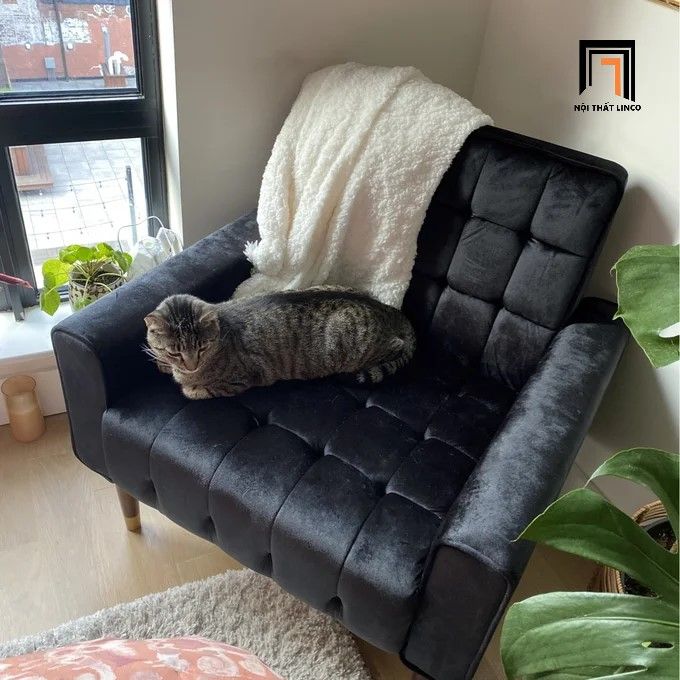 Ghế sofa đơn vải nhung nỉ DT41 Wyton cho gia đình