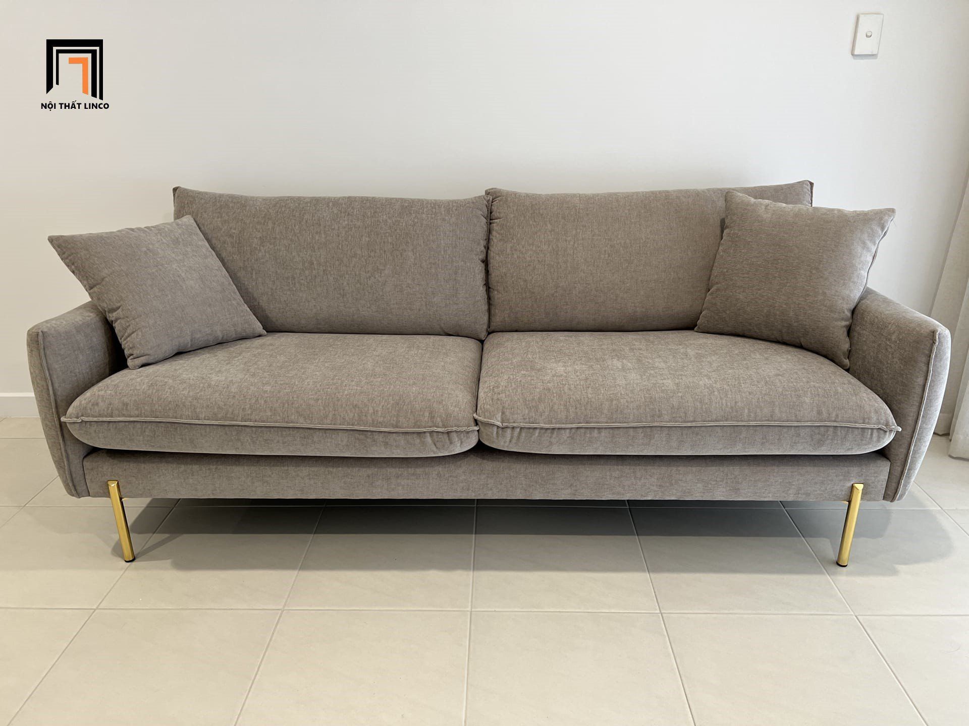 Ghế sofa băng vải nỉ màu xám đậm BT326 Verona dài 1m9 giá rẻ