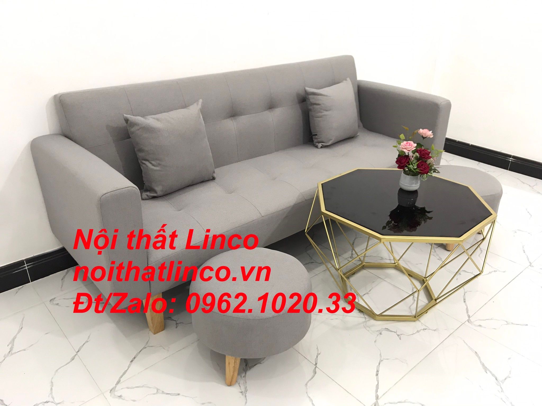 Bộ sofa băng dài 2m đa năng xám ghi trắng giá rẻ cho gia đình nhỏ
