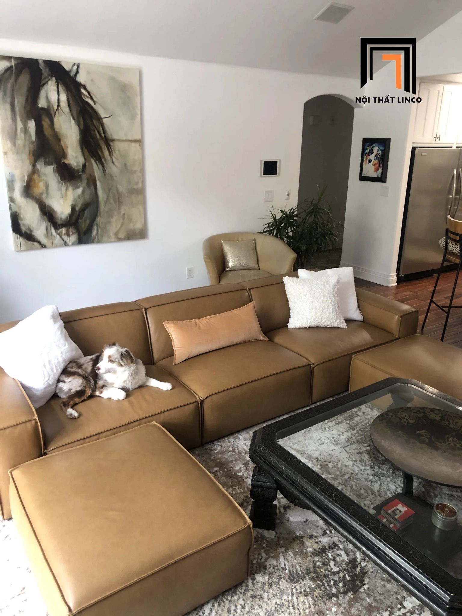 Bộ ghế sofa gia đình sang trọng BT245 Otton dài 2m3 da Pu