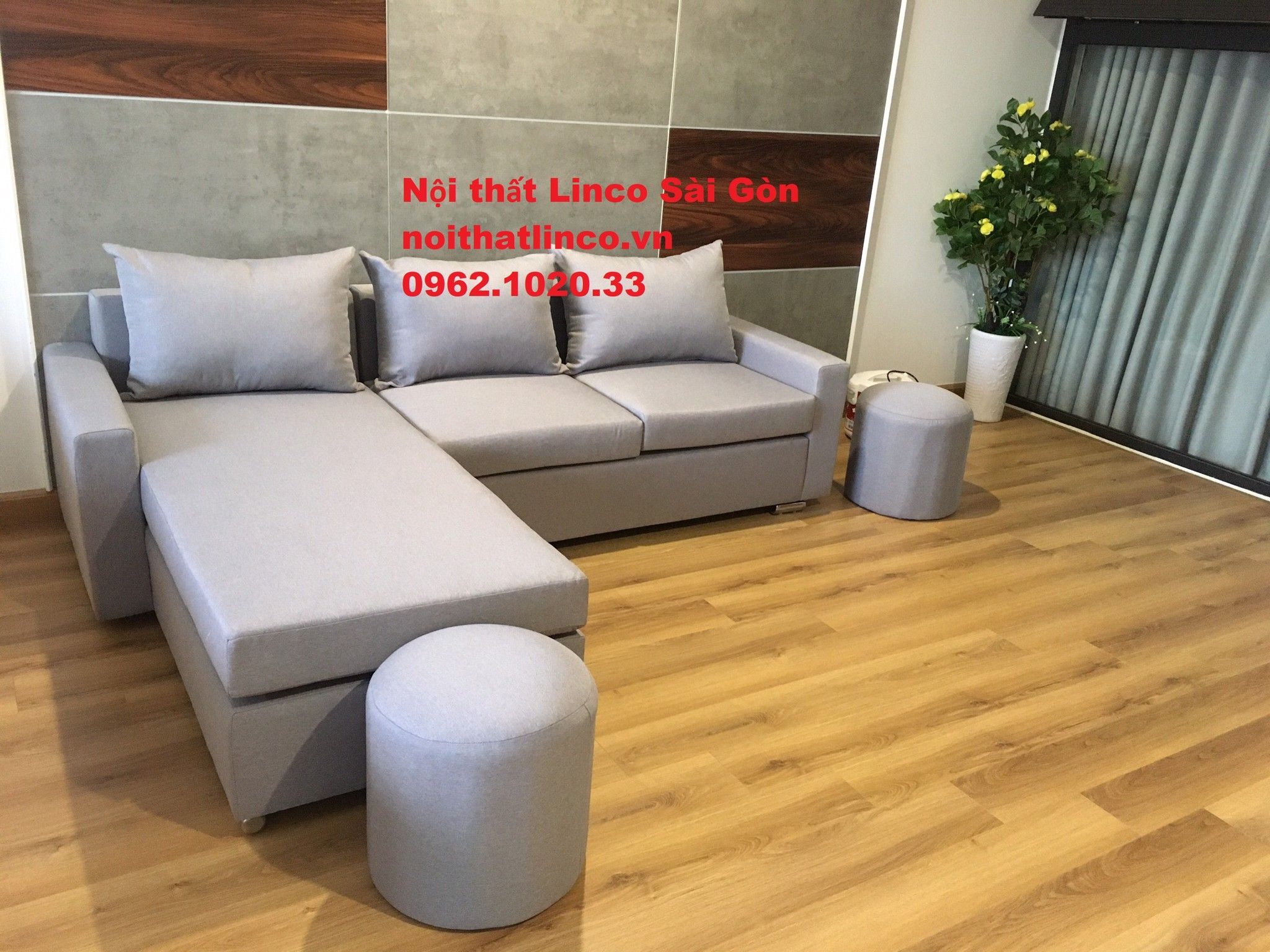 Bộ ghế sofa góc chữ L đẹp | Salong sopha góc giá rẻ | Nội thất Linco Tphcm HCM