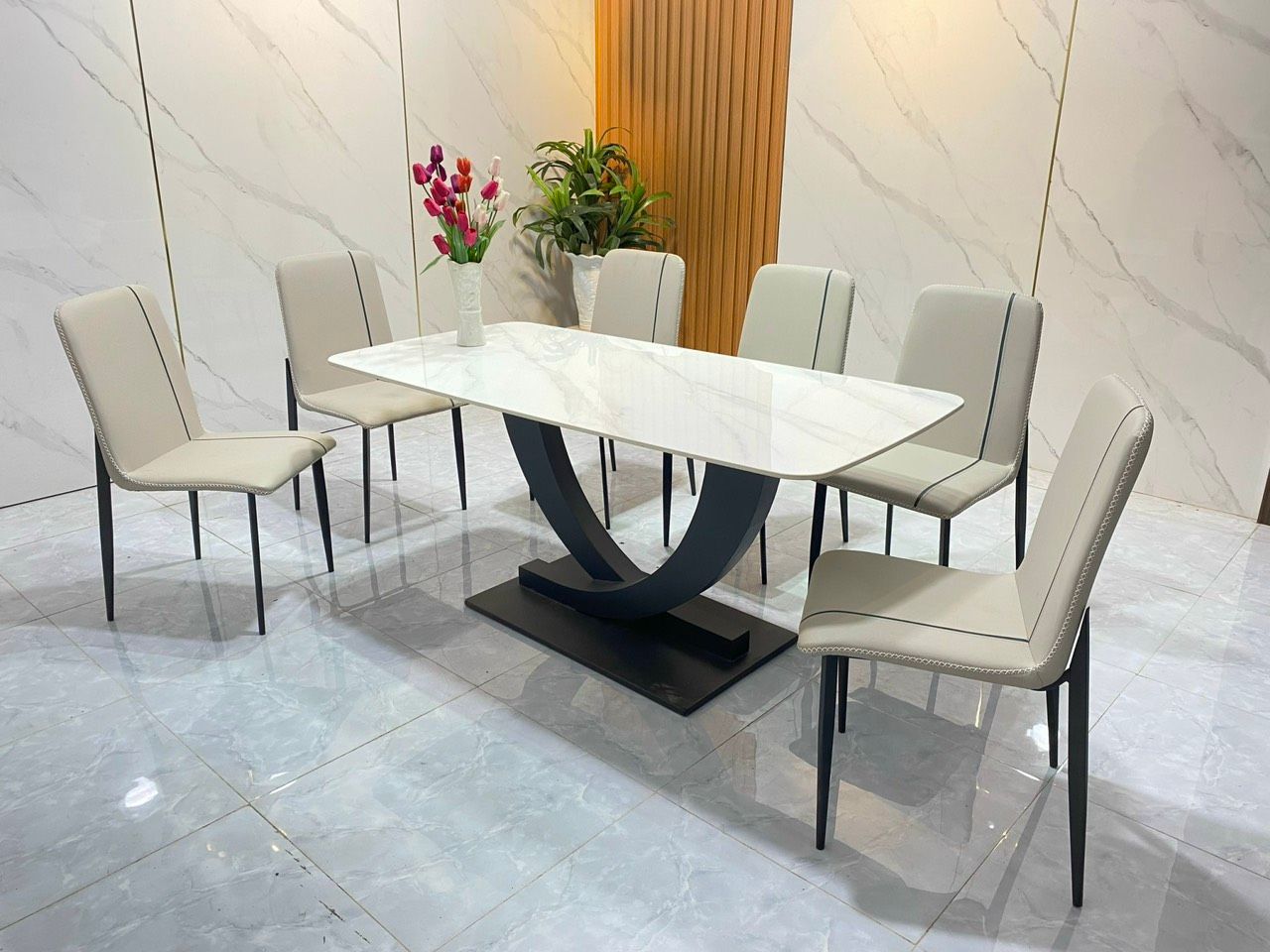 Set bàn ăn 6 ghế cho căn hộ chung cư 25-BAD6-G11-B7 cao cấp