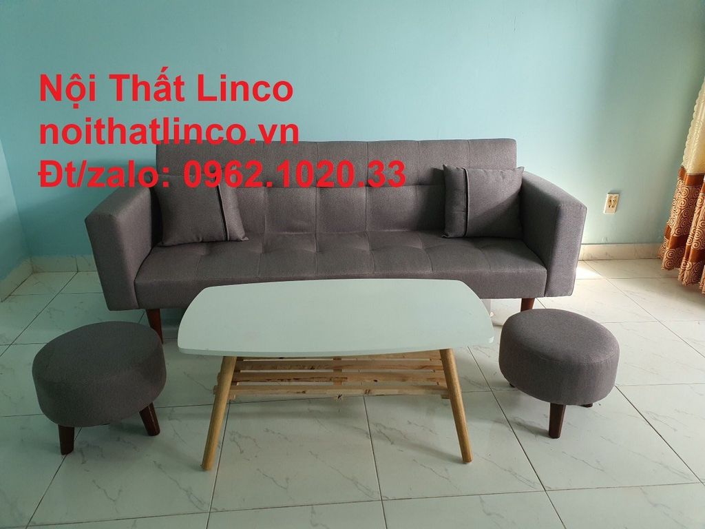Bộ sofa bed (băng) văng đa năng xám đen giá rẻ đẹp ở tại Nội thất Linco Sài Gòn