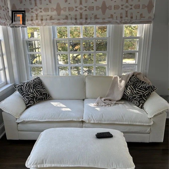 Bộ ghế sofa băng nỉ 1m9 BT239 Santie màu xanh đậm