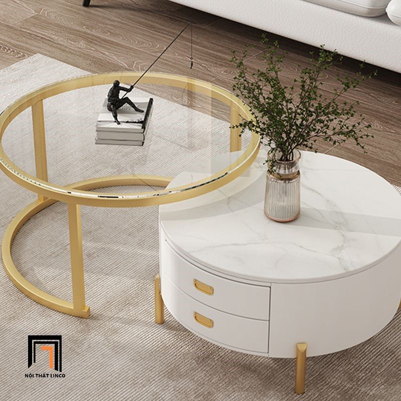 Cặp bàn tròn sofa phòng khách BSF3 Como căn hộ chung cư