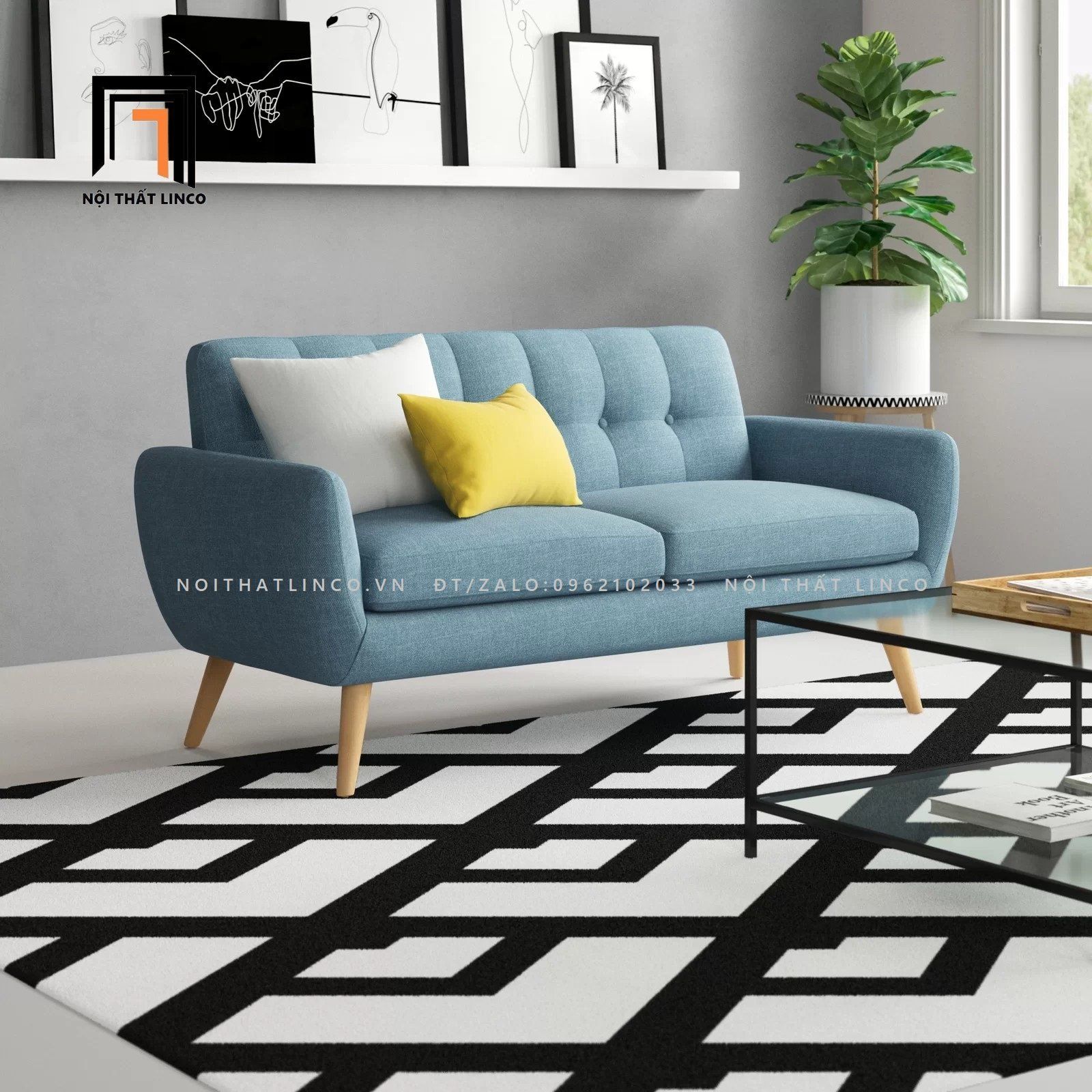 Ghế sofa băng nhỏ gọn BT101 dài 1m9 cho văn phòng làm việc