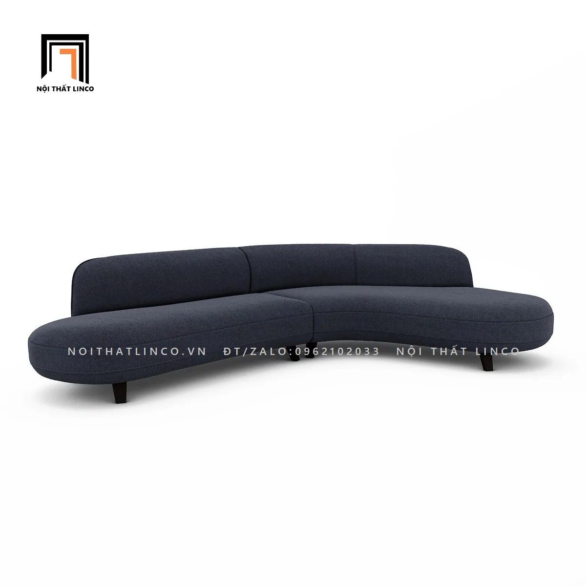 Bộ ghế sofa góc GT59 Hoek 2m8 x 1m8 màu xanh đen cho sảnh chờ