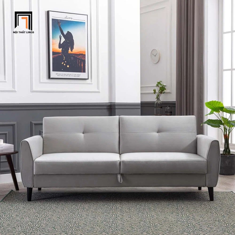 Ghế sofa giường sang trọng GB31 Lati 1m9 màu đen da giả