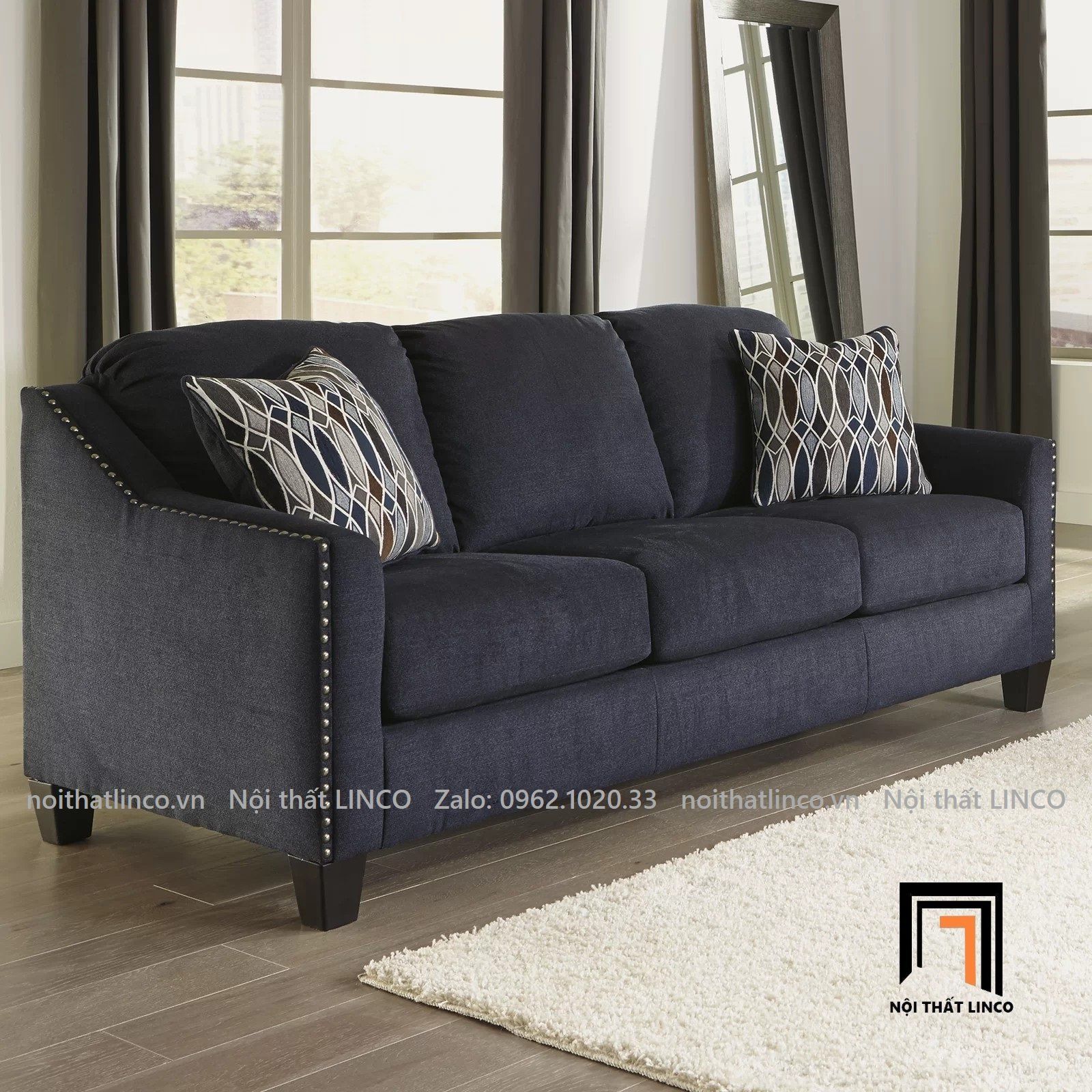 Ghế sofa văng dài 2m BT35 Canchola đính nút đẹp