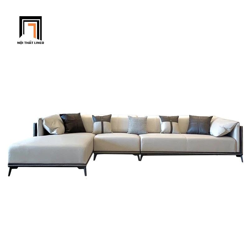 Bộ ghế sofa góc da công nghiệp GT184 Morelia 3m2 x 1m6 hiện đại