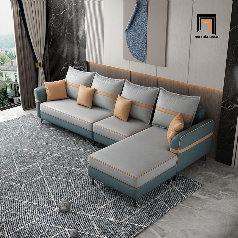 Set ghế sofa góc da giả GT211 Musaddar 2m9 x 1m6 cho gia đình