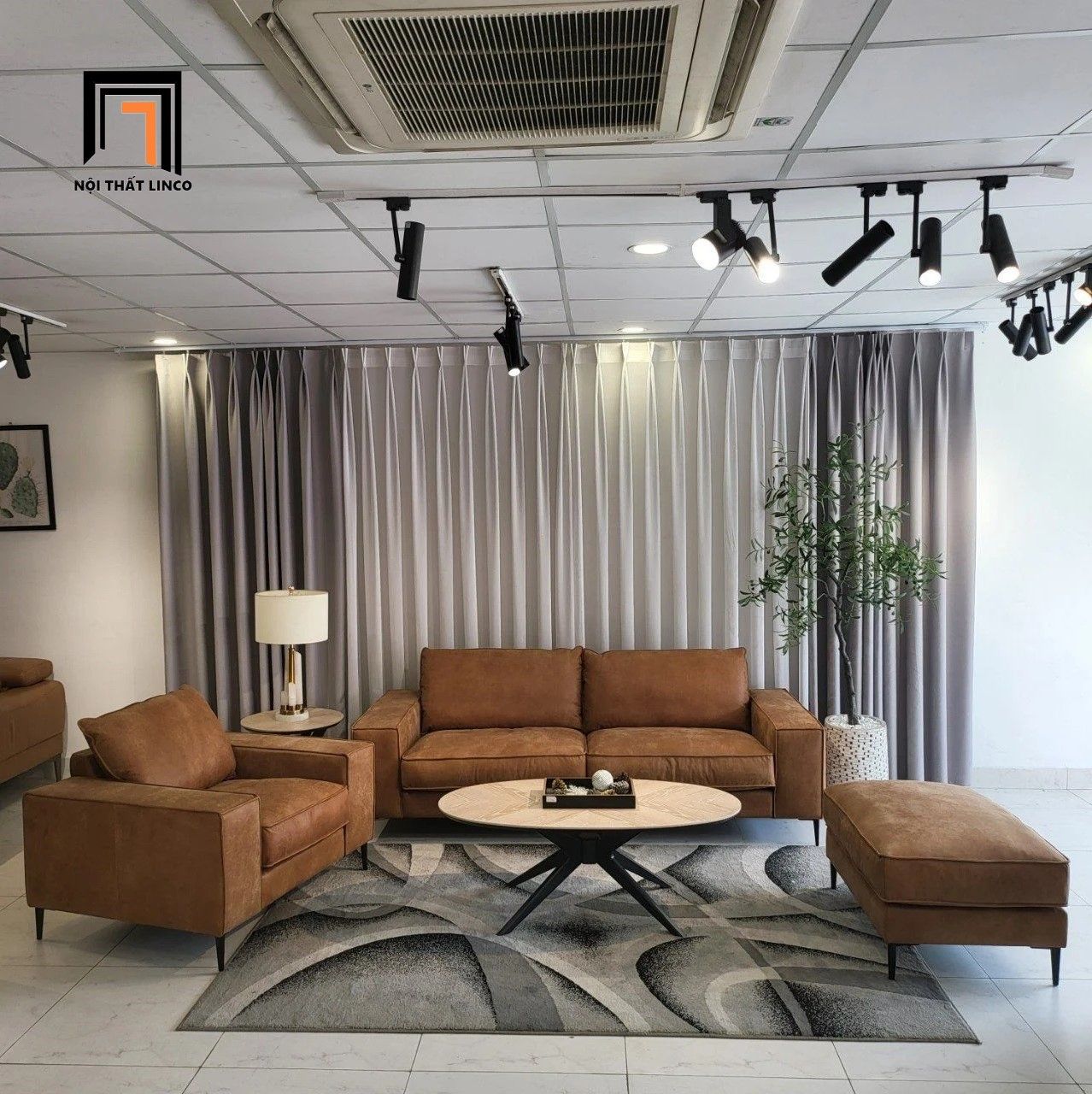 Combo 2 ghế sofa da giả KT146 Mondazie phòng khách hiện đại