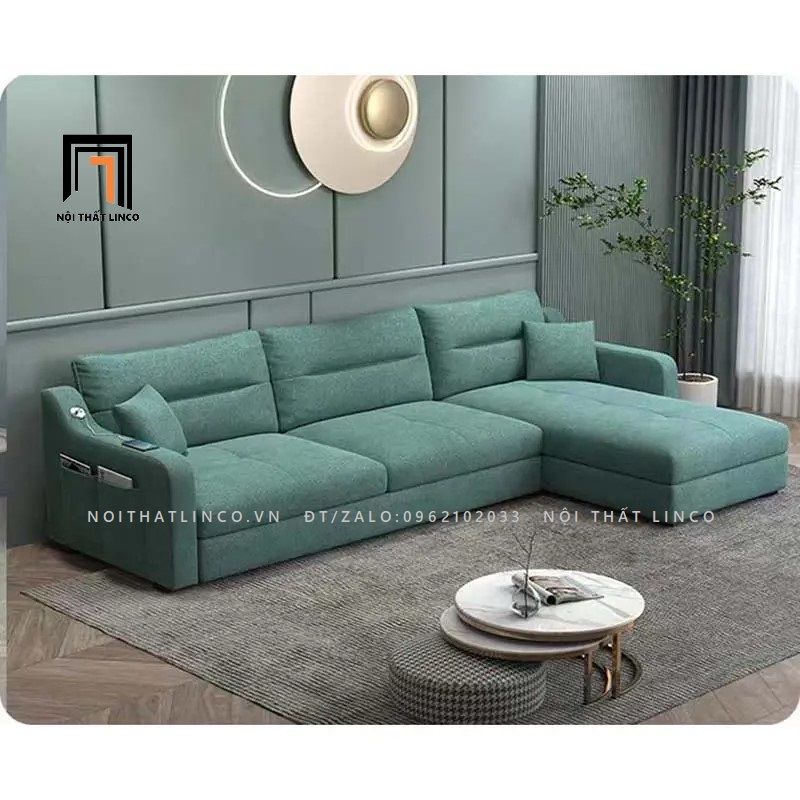 Bộ ghế sofa chữ L GT53 Kles 2m4 x 1m6 giá rẻ vải nỉ bố