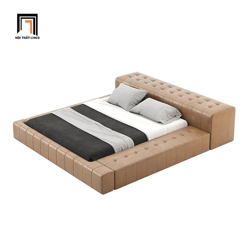 Giường ngủ bọc da giả GN59 Adeline cho phòng diện tích lớn