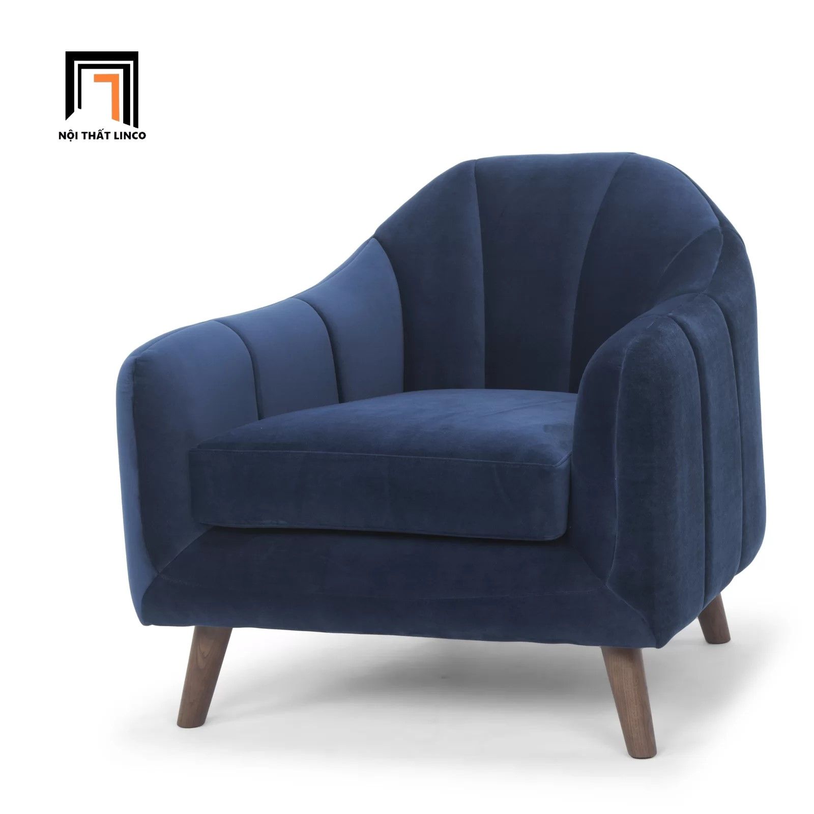 Ghế sofa đơn 1 người ngồi DT39 Mistana vải nhung màu cam