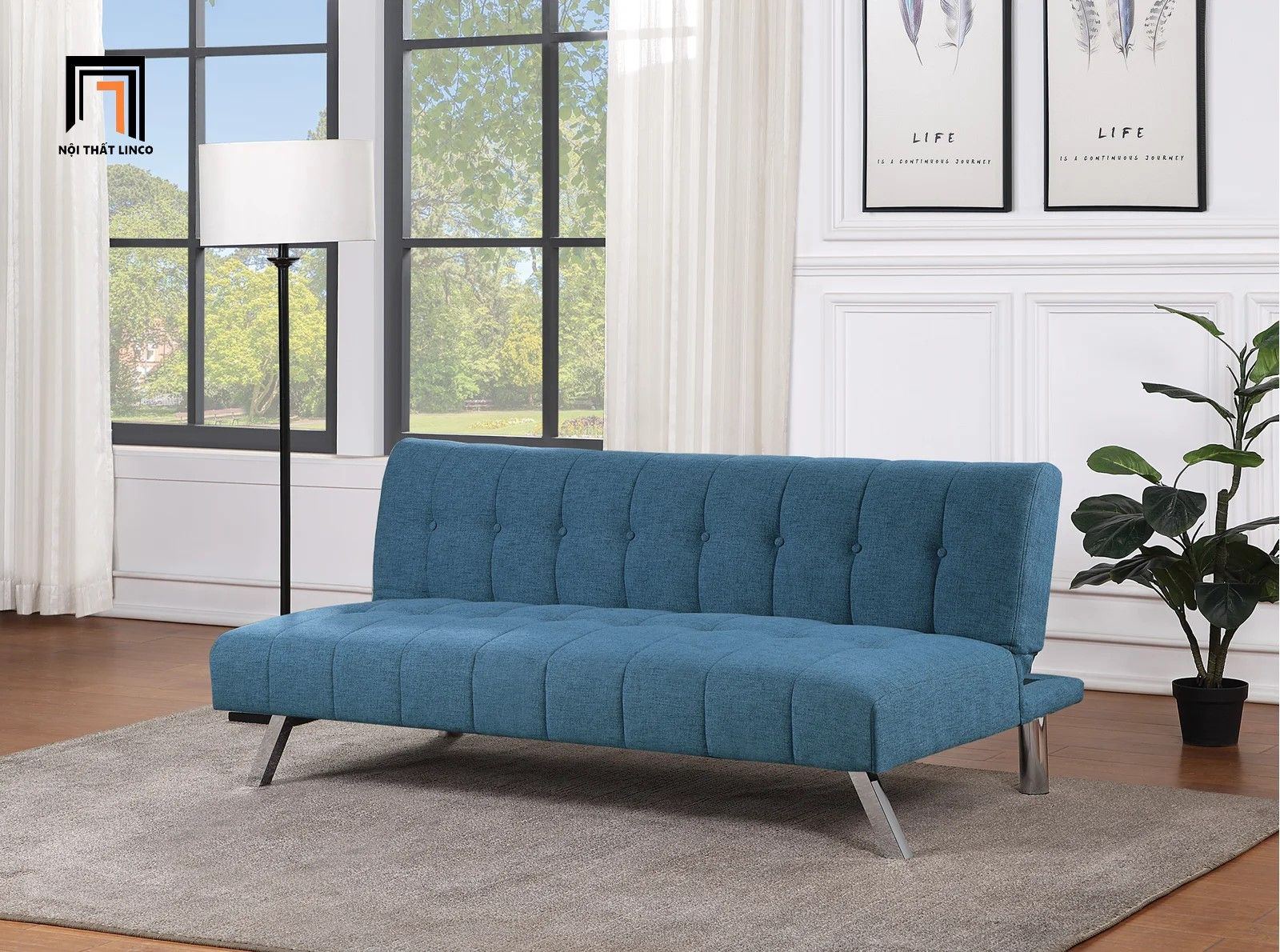 Ghế sofa giường nhỏ xinh GB91 Sawyer vải nỉ dài 1m7