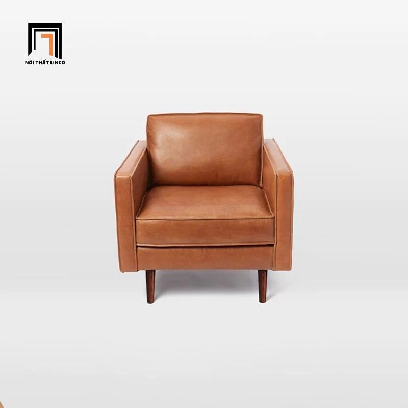Ghế sofa đơn gia đình da công nghiệp DT74 Roderic màu nâu