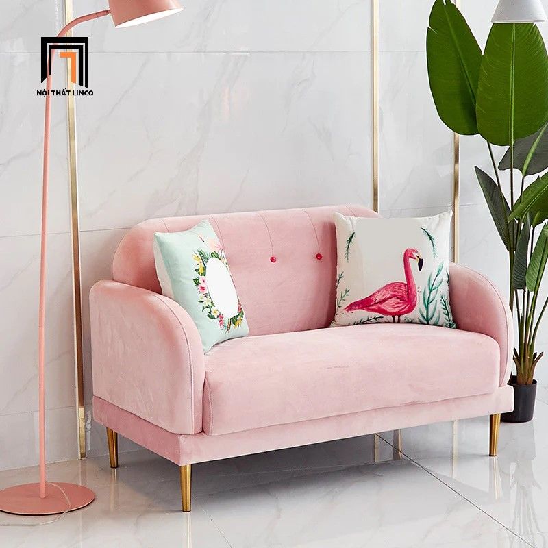 Ghế sofa văng vải nhung xanh lá BT283 Mariene 1m8 cho shop tiệm