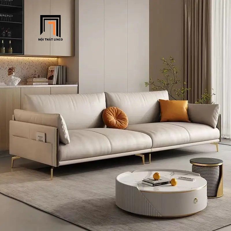 Bộ ghế sofa phòng khách sang trọng KT65 Skinny bọc da giả